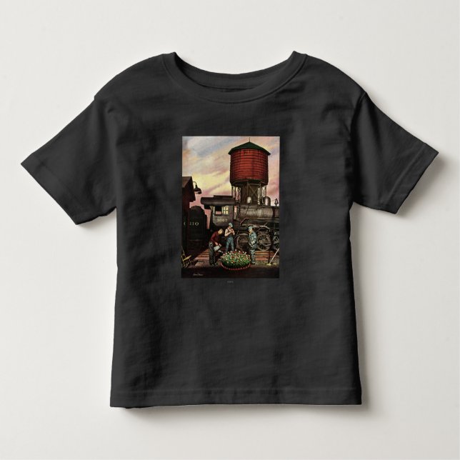 Camiseta Infantil Jardim Flor do Comboio por Stevan Dohanos (Frente)