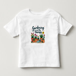 Camiseta Infantil Jardinagem É Minha Planta De Jardinagem De Terapia
