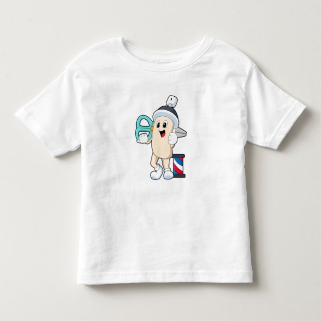 Camiseta Infantil Jato de hairdresser com tesoura (Frente)