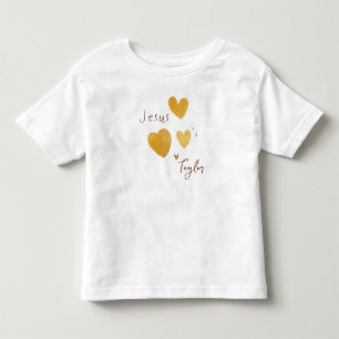 Camiseta Infantil Jesus ama o nome personalizado Toddler T-Shirt mod