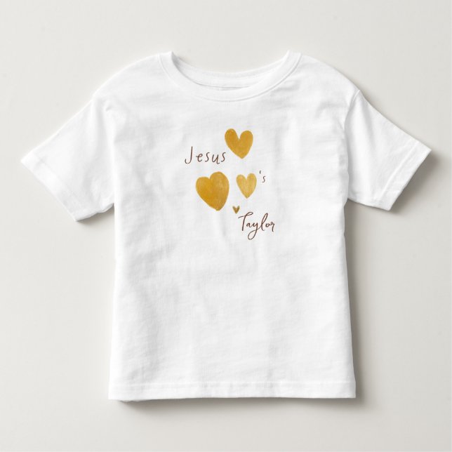 Camiseta Infantil Jesus ama o nome personalizado Toddler T-Shirt mod (Frente)