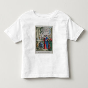 Camiseta Infantil Jesus dá a vista a uma cortina nascida, de uma