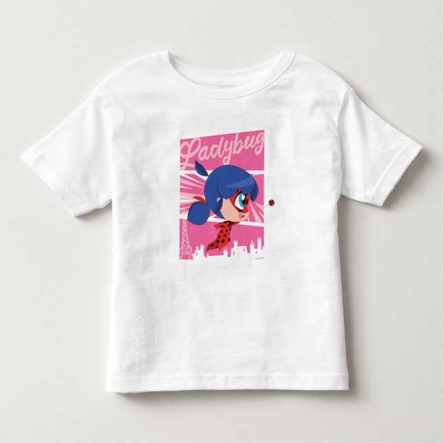 Camiseta Infantil Joaninha Chibi em Paris (Frente)