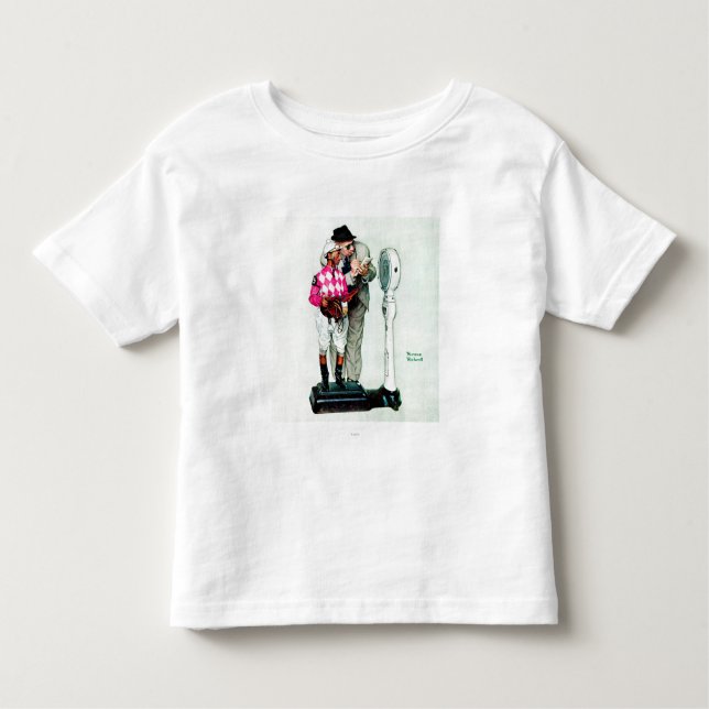 Camiseta Infantil Jockey Pesando em Norman Rockwell (Frente)