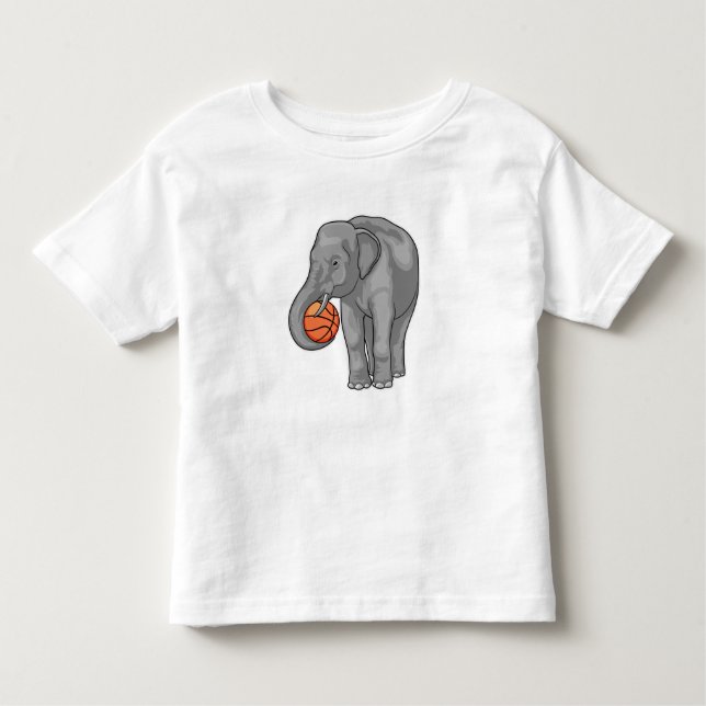 Camiseta Infantil Jogador de basquete de elefante (Frente)