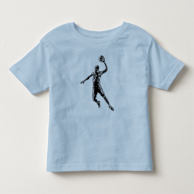 Camiseta Infantil Jogador de basquete Slam Dunk Dark Design (Frente)
