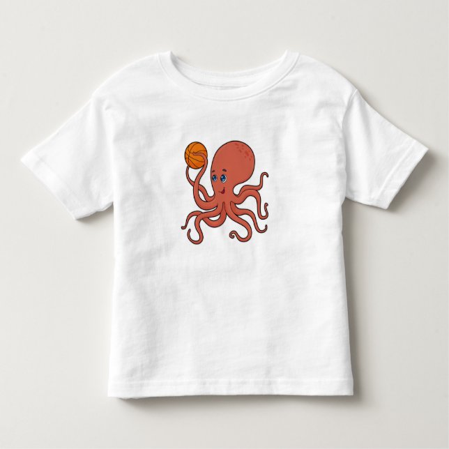 Camiseta Infantil Jogador de basquetebol do Octopus (Frente)