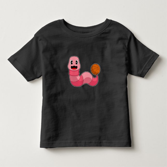 Camiseta Infantil Jogador de basquetebol do Worm Basball (Frente)