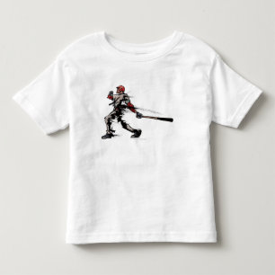 Camiseta Infantil Jogador de beisebol que guardara o bastão, vista