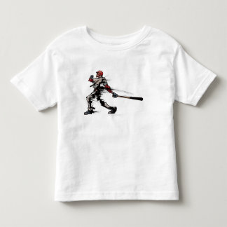 Camiseta Infantil Jogador de beisebol que guardara o bastão, vista