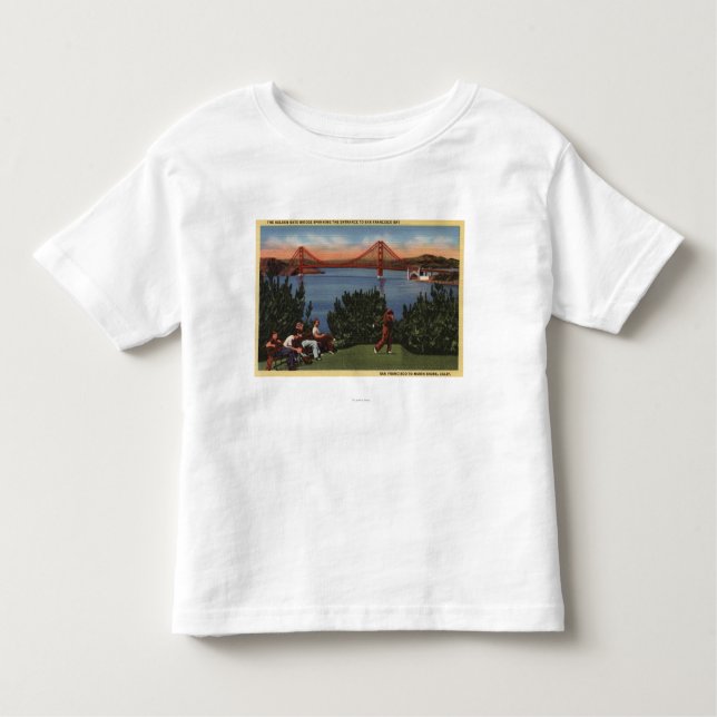 Camiseta Infantil Jogadores de golfe com golden gate bridge no fundo (Frente)