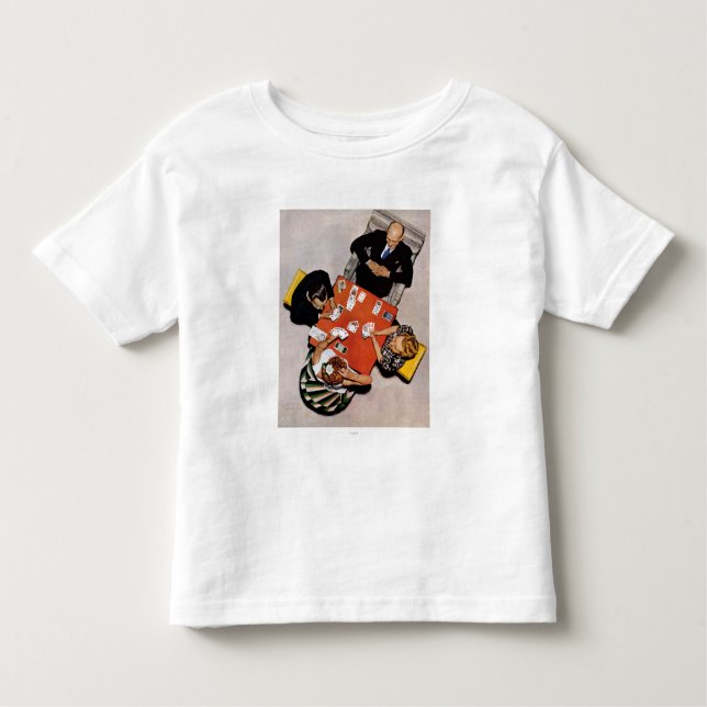 Camiseta Infantil Jogo da ponte por Norman Rockwell (Frente)