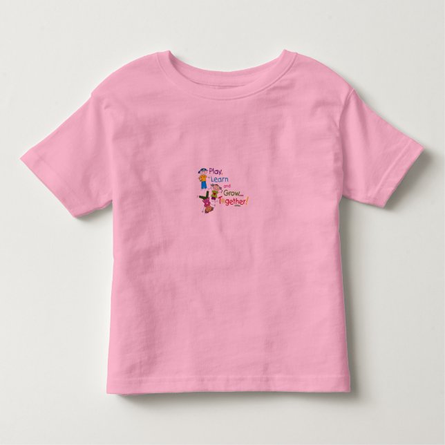 Camiseta Infantil Jogue, aprenda e cresça juntos, Toddler T-Shirt (Frente)