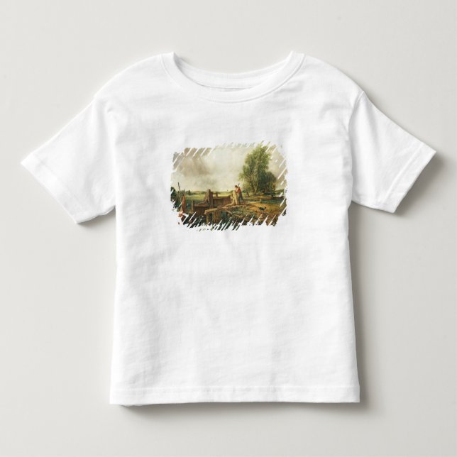Camiseta Infantil John Constable | um barco que passa um fechamento (Frente)