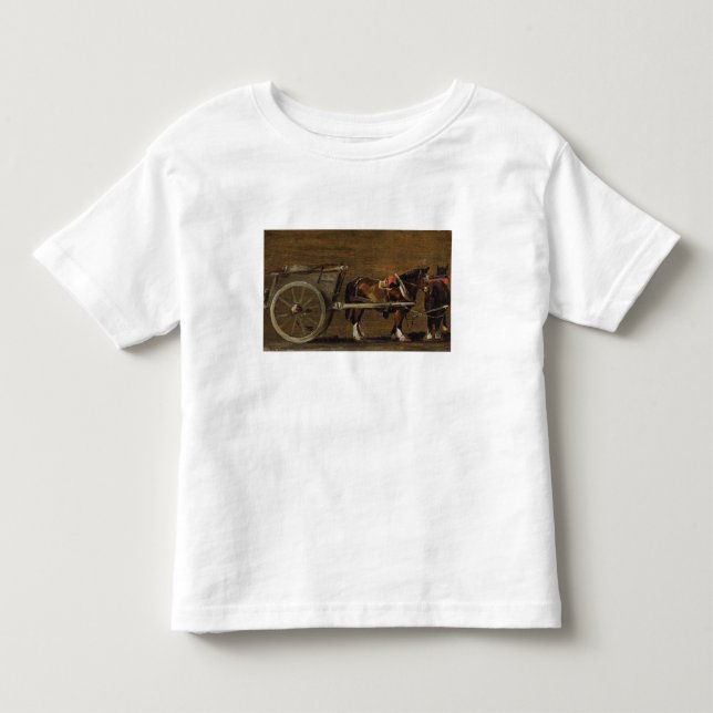 Camiseta Infantil John Constable | um carro da fazenda com os dois (Frente)