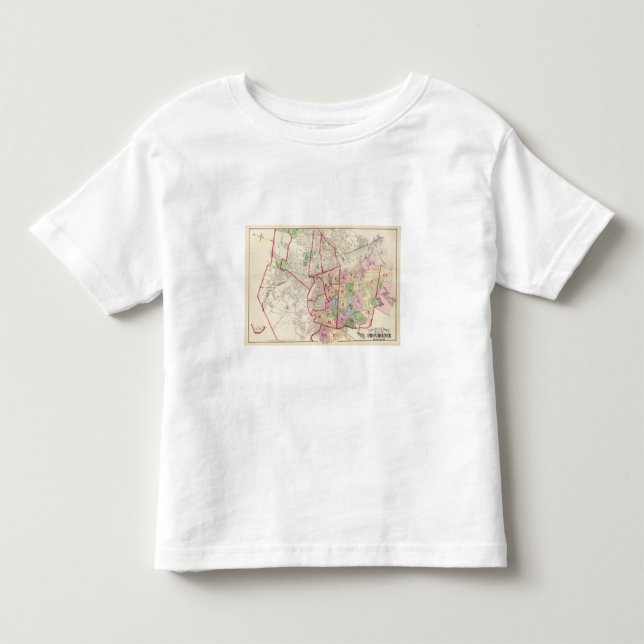 Camiseta Infantil Johnston Rhode - mapa da ilha (Frente)