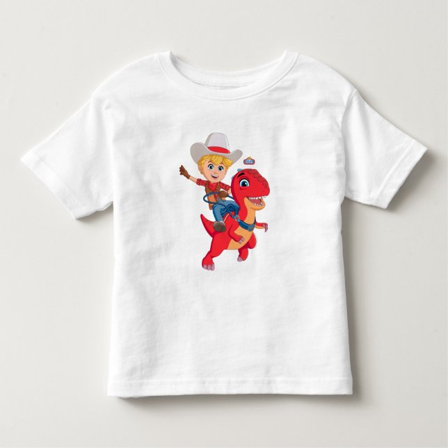 Camiseta Infantil Jon e Blitz | Dino Ranch (Frente)