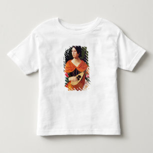 Camiseta Infantil Jovem Mulher com Mandolin, 1845-47