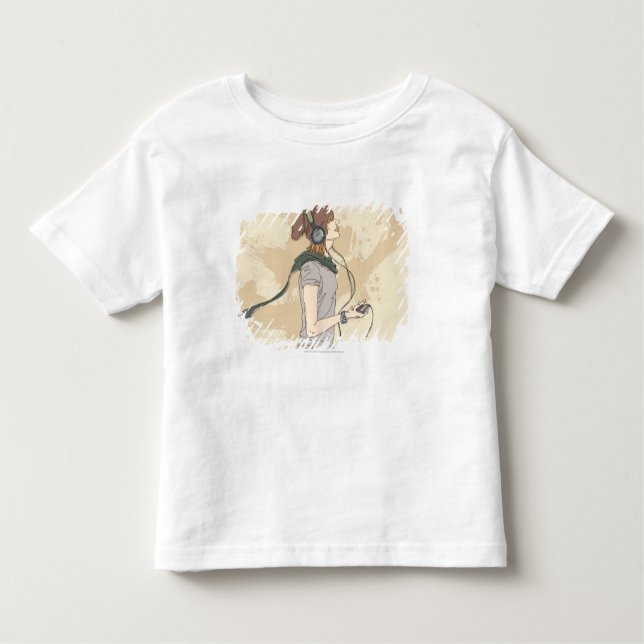 Camiseta Infantil Jovem mulher escutando música (Frente)