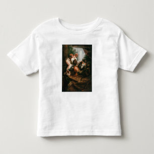 Camiseta Infantil Jovem Negro segurando uma cesta