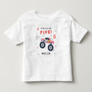Camiseta Infantil Jovem Selvagem E Cinco Aniversário de 5 Anos Carro
