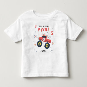 Camiseta Infantil Jovem Selvagem E Cinco Aniversário de 5 anos Crian