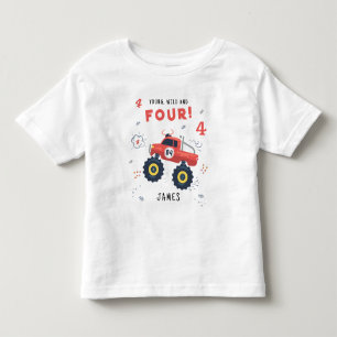 Camiseta Infantil Jovem Selvagem E Quatro Aniversário De 4 Anos Cria