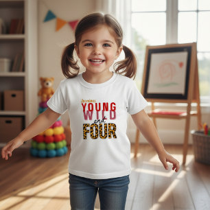 Camiseta Infantil Jovem Selvagem e Quatro Estampas de Leopardo de An
