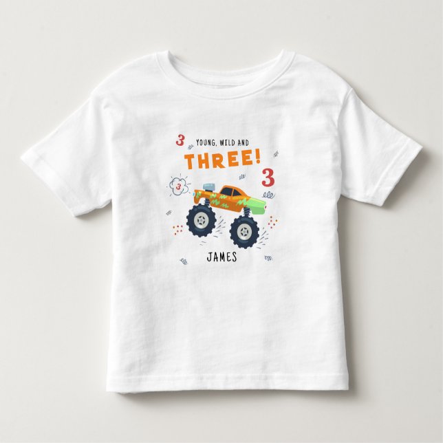 Camiseta Infantil Jovem Selvagem E Três Aniversário De 3 Anos Crianç (Frente)