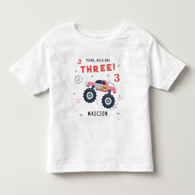 Camiseta Infantil Jovem Selvagem E Três Aniversário De 3 Anos Crianç (Frente)