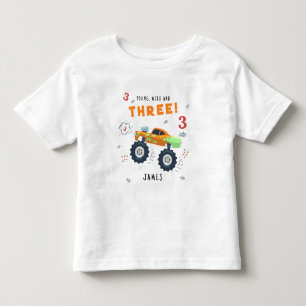 Camiseta Infantil Jovem Selvagem E Três Carro Monstro Para Crianças 