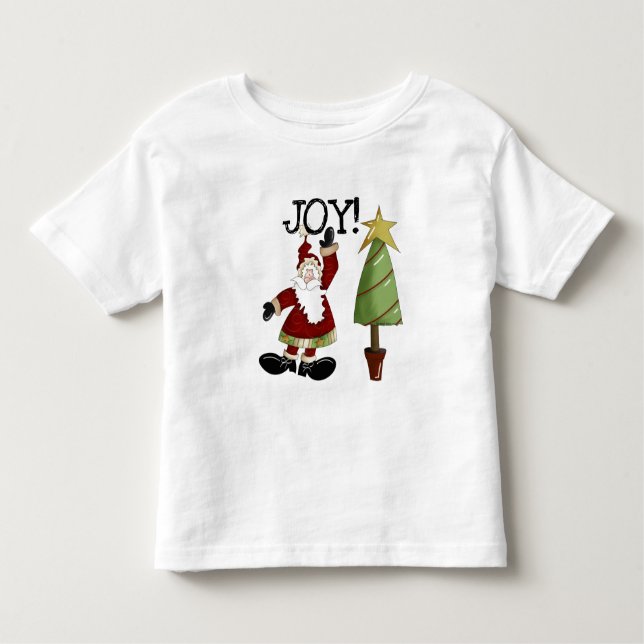 Camiseta Infantil JOY Santa Claus T-shirts e presentes (Frente)