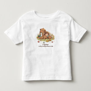 Camiseta Infantil Juntos É Meu Lugar Favorito Para Estar Capybara Am