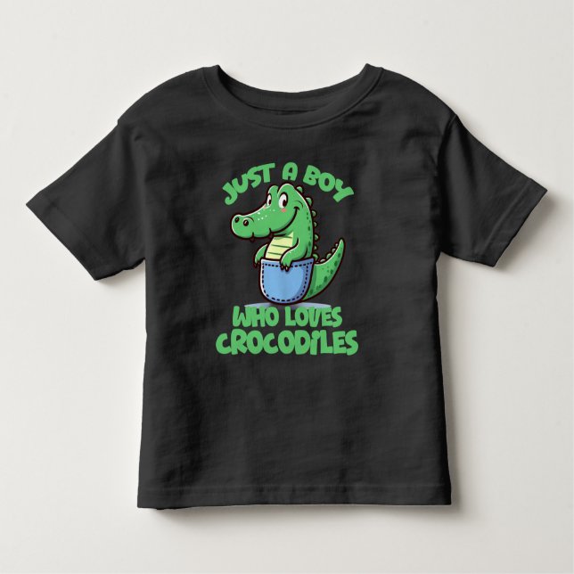 Camiseta Infantil Just A Boy Who Loves Crocodiles (Frente)