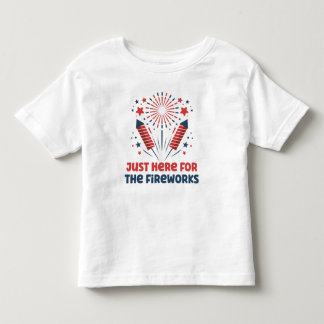 Camiseta Infantil Just Here For The Fireworks Kids 