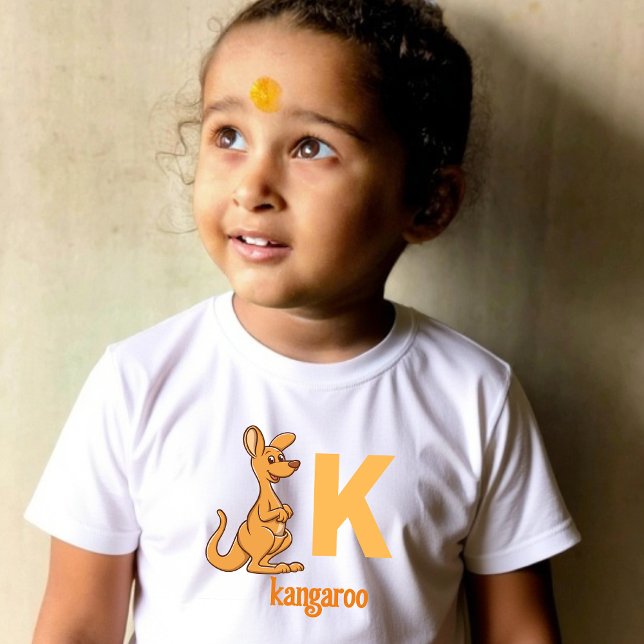 Camiseta Infantil K é para Kangaroo: Aventura de Aprendizado de Salt (Criador carregado)