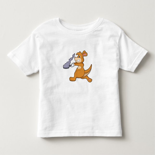 Camiseta Infantil Kangaroo como cozinheiro com Pan (Frente)