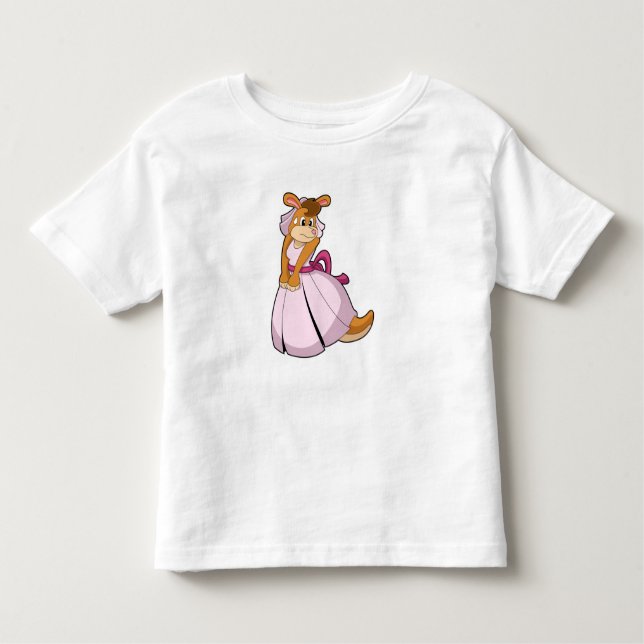 Camiseta Infantil Kangaroo como noiva com vestido de noiva (Frente)