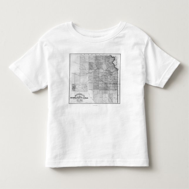 Camiseta Infantil KansasPanoramic MapKansas (Frente)