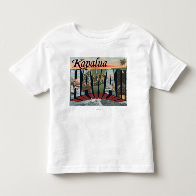 Camiseta Infantil Kapalua, Havaí - grandes cenas da letra (Frente)