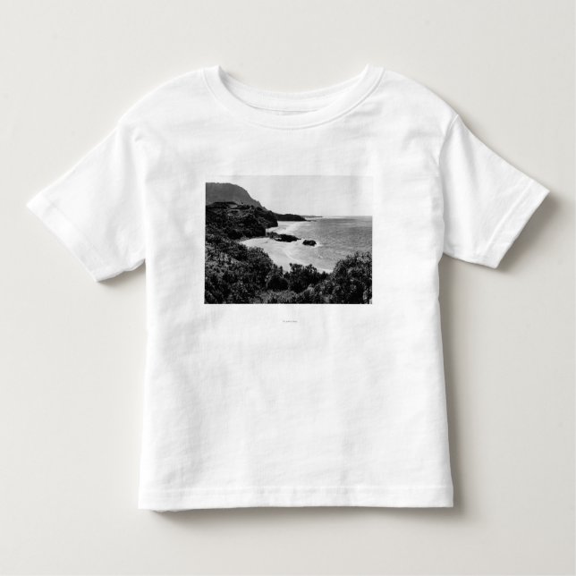 Camiseta Infantil Kauai, Havaí - vista da baía & da praia de Lumahai (Frente)