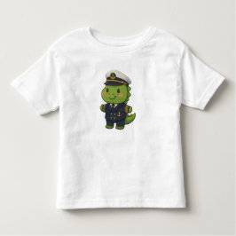 Camiseta Infantil Kawaii Captain Dinosaur – Cute Dino Jobs