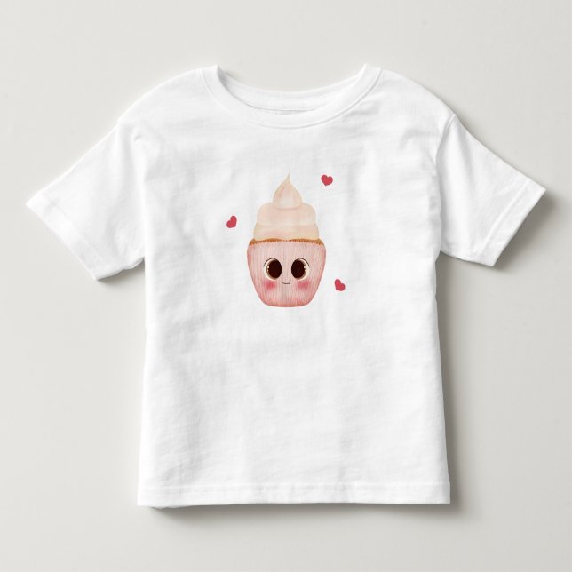 Camiseta Infantil Kawaii Cupcake (Frente)