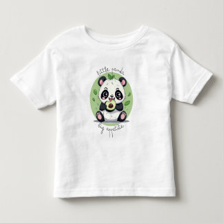 Camiseta Infantil Kawaii Cute Baby Panda Comendo Avocado