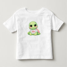 Camiseta Infantil Kawaii de Tartaruga Marinha Fofa