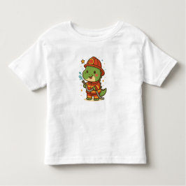 Camiseta Infantil Kawaii Firefighter Dinosaur – Cute Dino Jobs