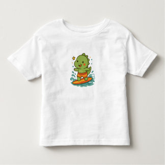 Camiseta Infantil Kawaii Surfing Dinosaur for Kids T-Shirt 🦖🏄‍♂️✨