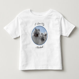 Camiseta Infantil Keeshond Pair de Kees pintando Arte Animal Origina