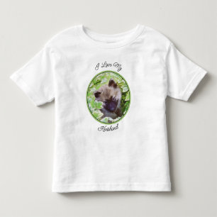 Camiseta Infantil Keeshond Puppy na Pintura Original