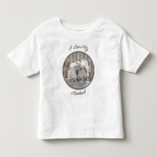 Camiseta Infantil Keeshonds na Pintura de Portão - Arte de Cachorro 
